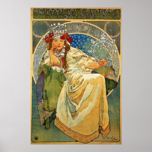 Mucha - Princess Hyacinth 1911 Poster (Voorkant)
