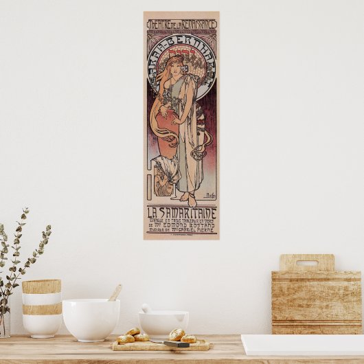 Mucha Sarah Bernhardt The Samaritan lamp post Poster (Keuken)