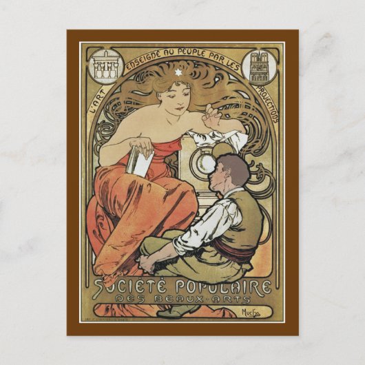 Mucha - Société Populaire des Beaux-Arts Briefkaart (Voorkant)