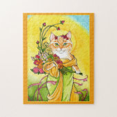 Mucha Spring Cat spoof jigzaagpuzzel Legpuzzel (Verticaal)