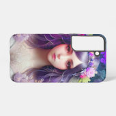  Mucha Stijl Mooi Vrouwenportret Samsung Galaxy Hoesje (Achterkant horizontaal)