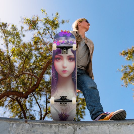  Mucha Stijl Mooi Vrouwenportret Skateboard (Buiten 1)