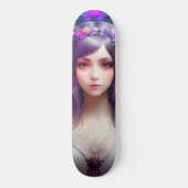  Mucha Stijl Mooi Vrouwenportret Skateboard (Voorkant)
