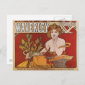 Mucha ~ Waverley Cycles 1898 Briefkaart (Voorkant / Achterkant)