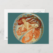 Mucha Woman Briefkaart (Voorkant / Achterkant)