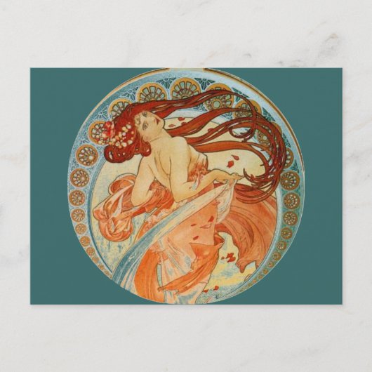 Mucha Woman Briefkaart (Voorkant)