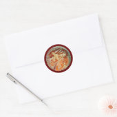 Mucha Woman Ronde Sticker (Envelop)