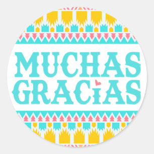 Muchas Gracias - autocollant de Merci de fiesta