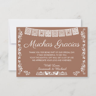 Muchas Gracias Baby Shower Terracotta Bedankkaart