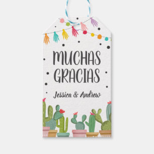 Muchas Gracias Bruiloft Fiesta Cactus Mexicaans Da Cadeaulabel