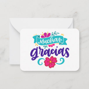 Muchas Gracias Geschenkbehuizingen Notitiekaartje