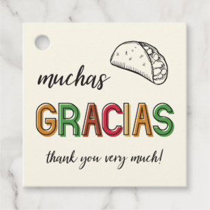 Muchas Gracias, heel veel Taco Party Bedankjes Labels