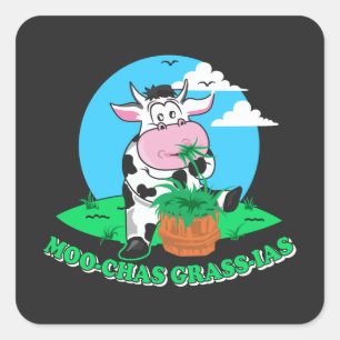 Muchas Gracias Moo Chas Grass Ias Vierkante Sticker