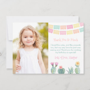 Muchas Gracias Papel Picado Cacti Birthday Afbeeld Bedankkaart