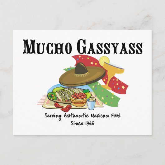 Mucho Gassyass Mexican Food Briefkaart (Voorkant)