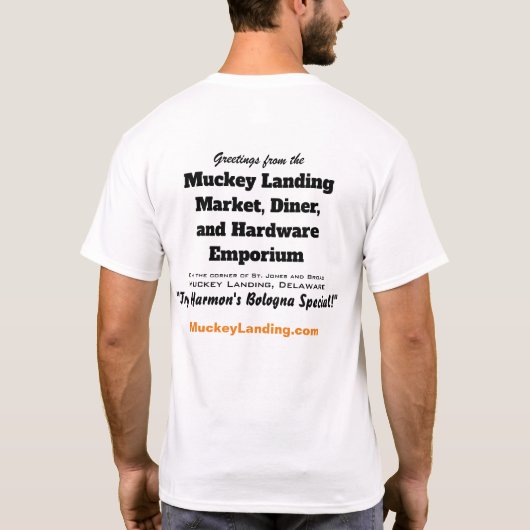 Muckey Landing Mannen Shirten T-shirt (Achterkant)