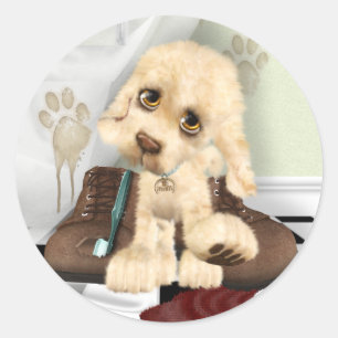 Mucky Pup Ronde Sticker