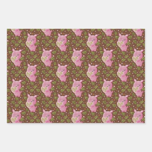 Mud Bath Piggy snouts Wrapping Paper Sheets (Voorkant 2)