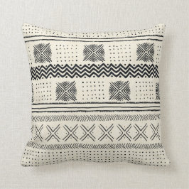 Mud Cloth Geometric Stripe Black en Cream Kussen