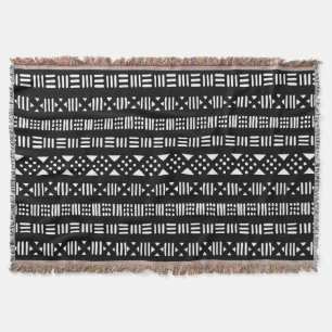Mud Cloth Style 01 - zwart Deken
