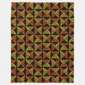 Mud Cloth Style 080215 - Ambergeel en Sinaasappel Fleece Deken (Voorkant)