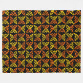 Mud Cloth Style 080215 - Ambergeel en Sinaasappel  Fleece Deken (Voorkant (Horizontaal))