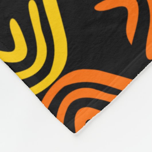 Mud Cloth Style 080215 - Ambergeel en Sinaasappel  Fleece Deken (Hoek)