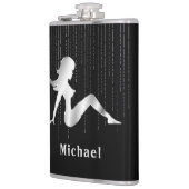 Mud Flap Girl Sheer op zwarte fles Heupfles (Links)