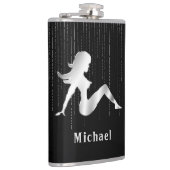 Mud Flap Girl Sheer op zwarte fles Heupfles (Rechts)