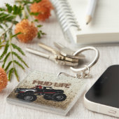 Mud Life Mud Bogging Black Truck Sleutelhanger (Voorkant Rechts)