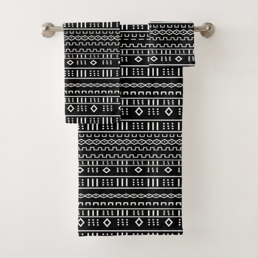 Mudcloth moderne noir et blanc (En situation)