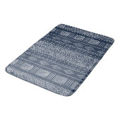 Mudcloth Style Navy Blue en White Tribal Pattern Badmat (Gekanteld)