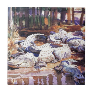 Muddy Alligators van John Singer Sargent Tegeltje