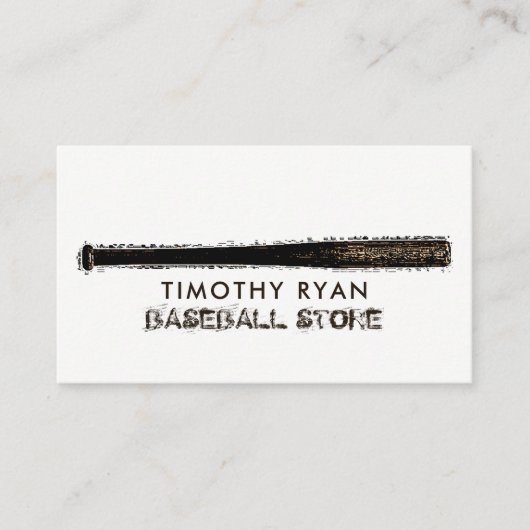 Muddy Baseball Bat, Honkbalspeler, Coach Visitekaartje (Voorkant)