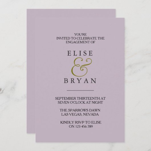 Muddy Blush Moderne Engagement Invitation (Devant / Derrière)