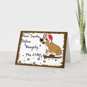 Muddy Christmas Corgi Christmas Kaart