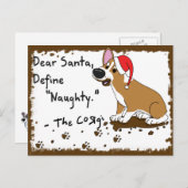 Muddy Christmas Corgi Feestdagenkaart (Voorkant / Achterkant)