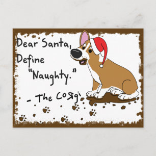 Muddy Christmas Corgi Feestdagenkaart