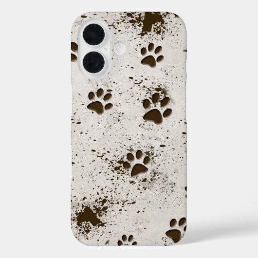 Muddy Dog Paws Prints Case-Mate iPhone Case (Achterkant)