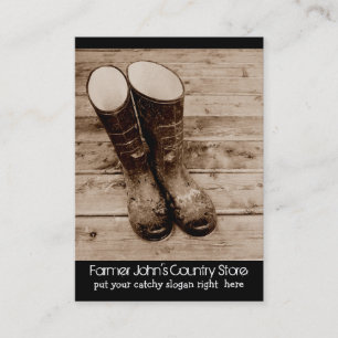 Muddy Gumboots for Farmers Country Store Visitekaartje