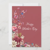  Muddy Maroon Moderne Typografie Moederdag Kaart (Achterkant)