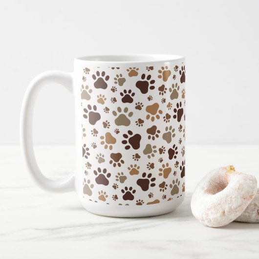 Muddy Paw Print Coffee Mug (Avec donut)