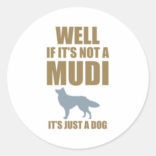 Mudi Ronde Sticker (Voorkant)