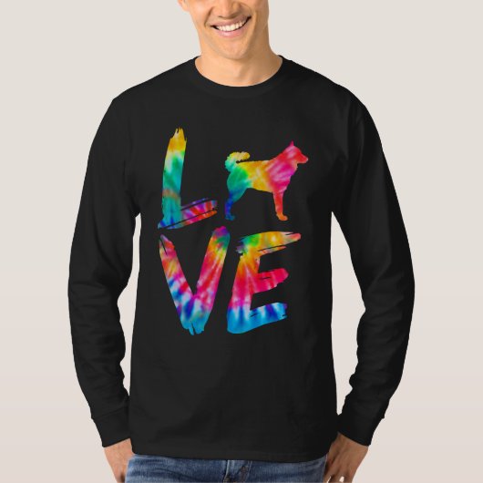 Mudi Tie Dye Love Dog mama T-shirt (Voorkant)