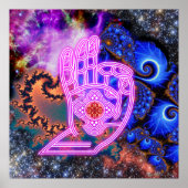 Mudra met Fractals en Galaxies Poster (Voorkant)