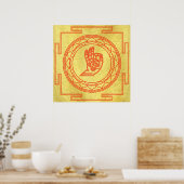 Mudra Om Mandala Classic Saffron Poster (Keuken)