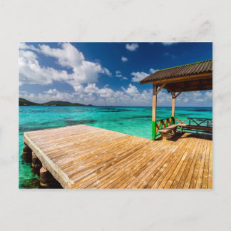 Muelle en agua de la turquesa briefkaart