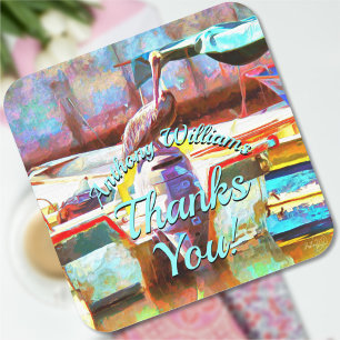 Muelle Los Peines Bedankt Pelican 0463 Vierkante Sticker