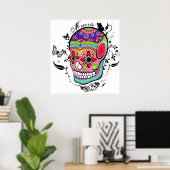 Muerte Dag van de dode schedel Poster (Thuiskantoor)