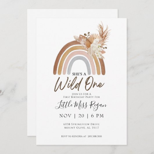 Muet Arc-en-ciel WILD une première invitation à l' (Devant / Derrière)